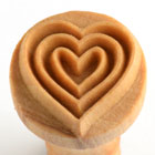 MKM Triple Heart 2.5cm wood stamp